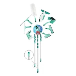 Leifheit Manche Télescopique 145 a 400 cm 41523 , manche a balais réglable et extensible, Click-system , pour nettoyage sols, v Hot