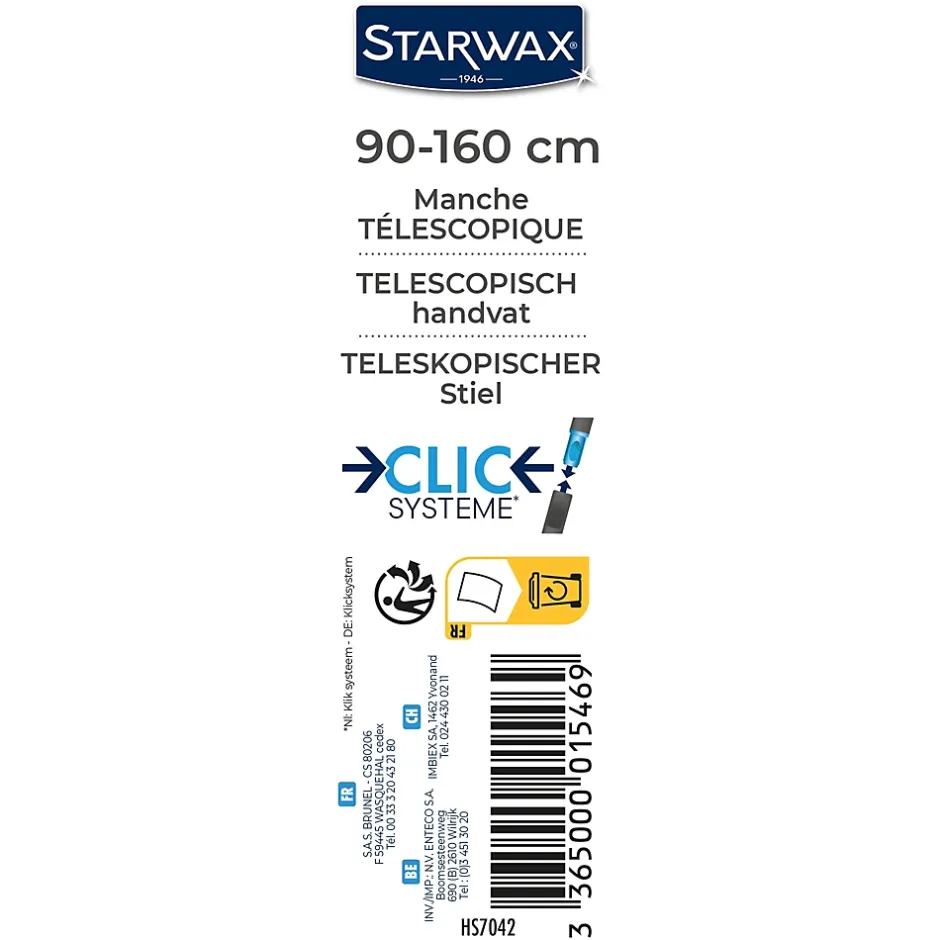 Starwax Manche télescopique clic-système 90-160cm