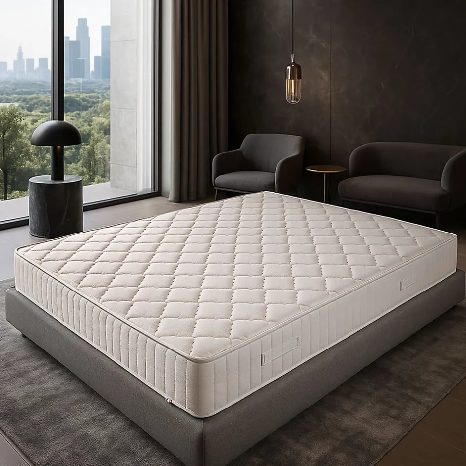 King Of Dreams Matelas 20 cm 140x200 - Tissu Ignifugé - Soutien Trés Ferme - Mousse Poli Lattex Indéformable - anti feu 140 200 Sale