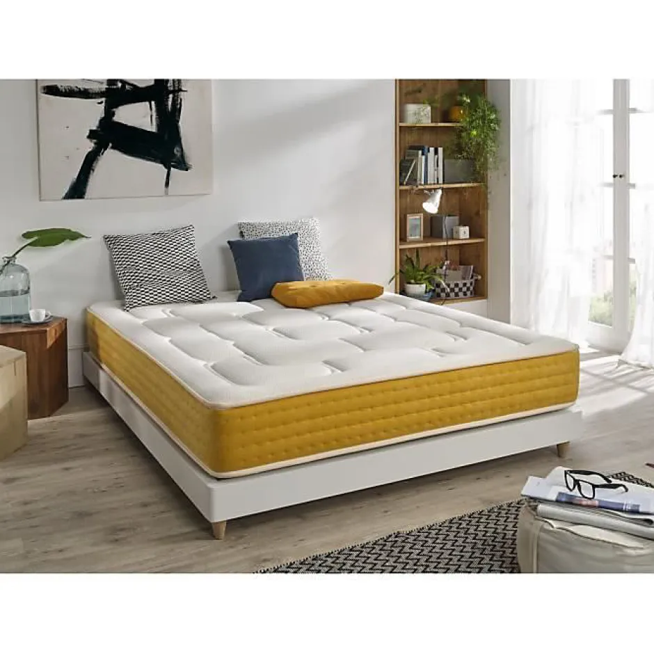 Eccox Matelas - Elite Gold - 150x190 cm - Mousse à Mémoire - Visco Gel - Anti-acarien - 25 cm d'épaisseur