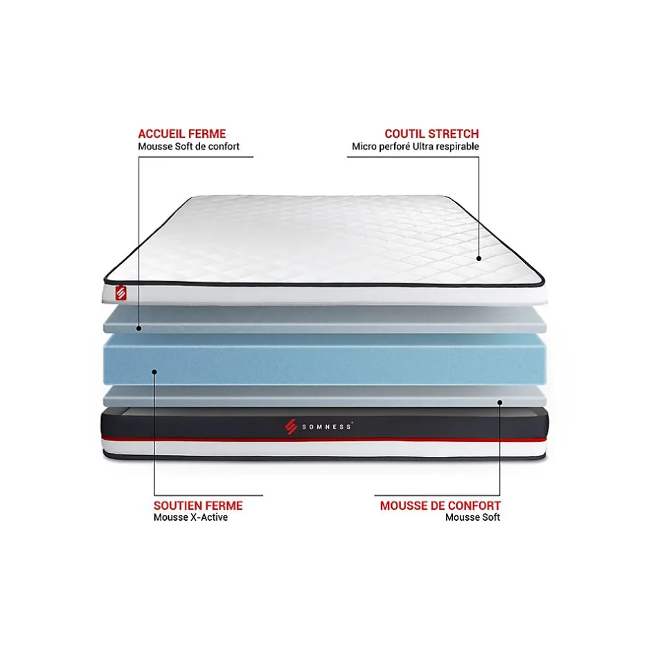 Somness Matelas Mousse - Confort : Très ferme Outlet