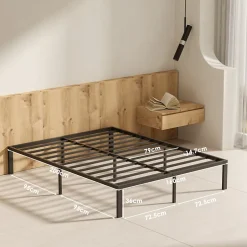 Teeno Matelas à ressorts de 20 cm d'épaisseur + cadre de lit en métal de 160x200 cm Hot