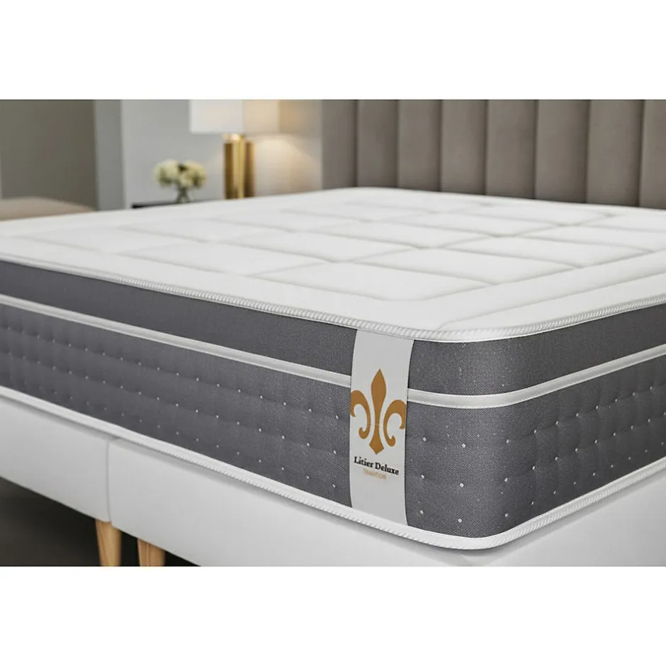 Litier Deluxe Matelas Ressorts ensachés et mémoire de forme - Confort : Equilibré