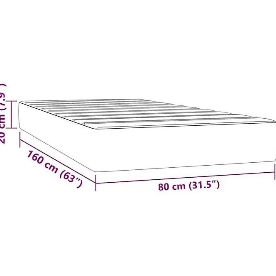 Vidaxl Matelas à ressorts ensachés pour enfants fermeté moyenne 80x160 cm similicuir Online