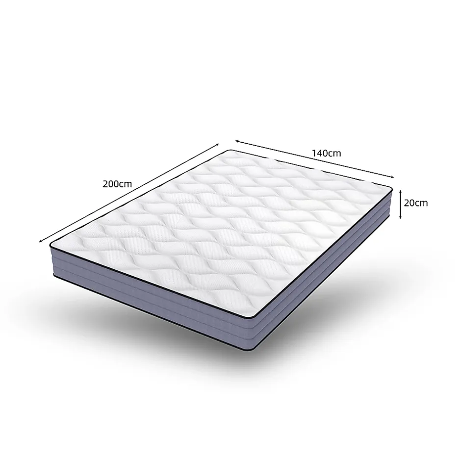 Blackcolors Matelas à ressorts ensachés ergonomique 7 zones,140x200cm,Hauteur 20cm,Dureté H3/Certifié Oeko-Tex Sale