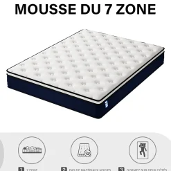 Teeno Matelas à ressorts 140x200 CM, épaisseur 25 cm
