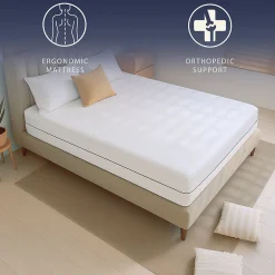 The White Stone Matelas 120 X 190 Hauteur 18 cm Orthopédique Hypoallergénique Fabriqué en Italie