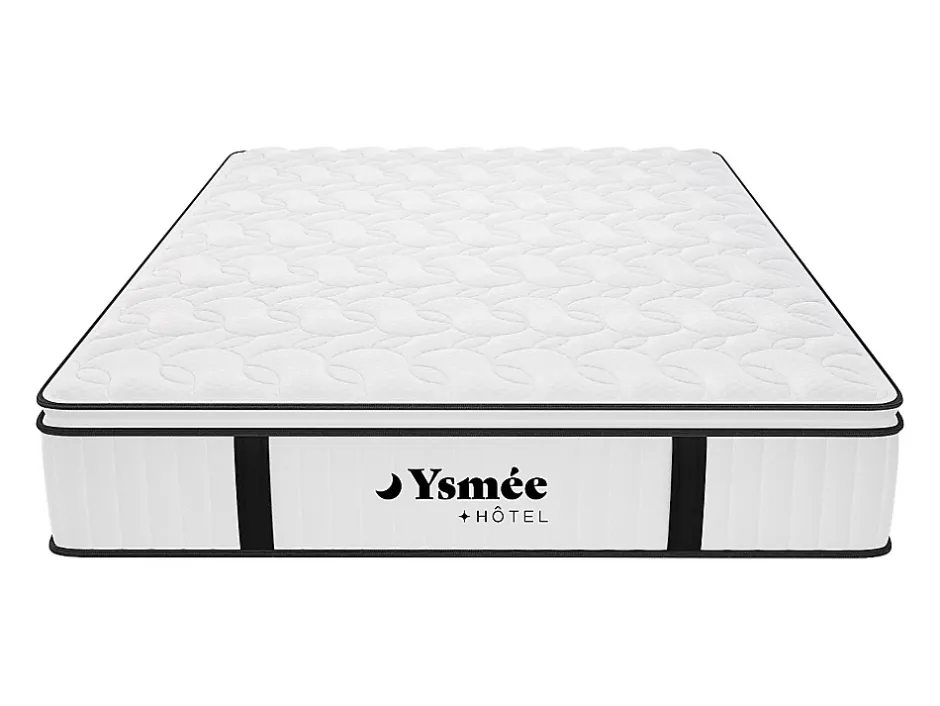 Vente-unique Matelas 140 x 190 cm anti-feu ressorts ensachés et surmatelas intégré ép.28cm - DELICE de YSMÉE HÔTEL Discount