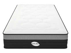 Vente-unique Matelas 90 x 200 cm hybride ressorts ensachés 7 zones et mémoire de forme ép.25cm - AMARANTE de NATUREA