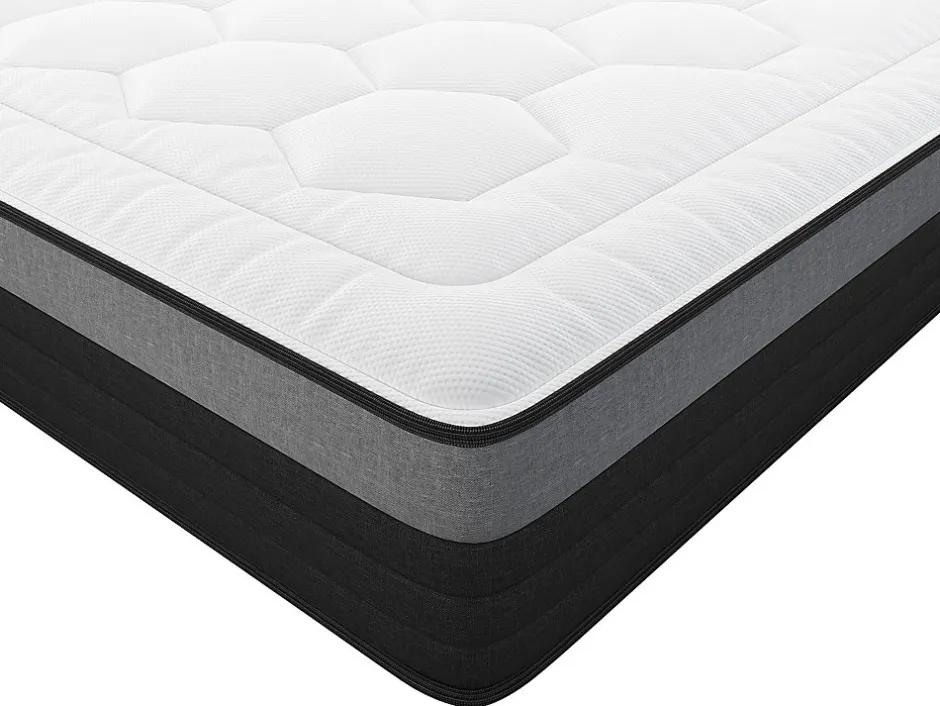 Vente-unique Matelas 90 x 200 cm hybride ressorts ensachés 7 zones et mémoire de forme ép.25cm - AMARANTE de NATUREA
