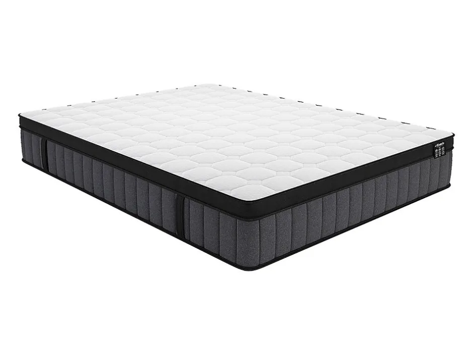 Vente-unique Matelas 160 x 200 cm hybride ressorts ensachés 7 zones et gel à mémoire de forme ép.25cm - TOLCA de YSMÉE