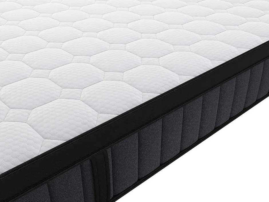 Vente-unique Matelas 160 x 200 cm hybride ressorts ensachés 7 zones et gel à mémoire de forme ép.25cm - TOLCA de YSMÉE