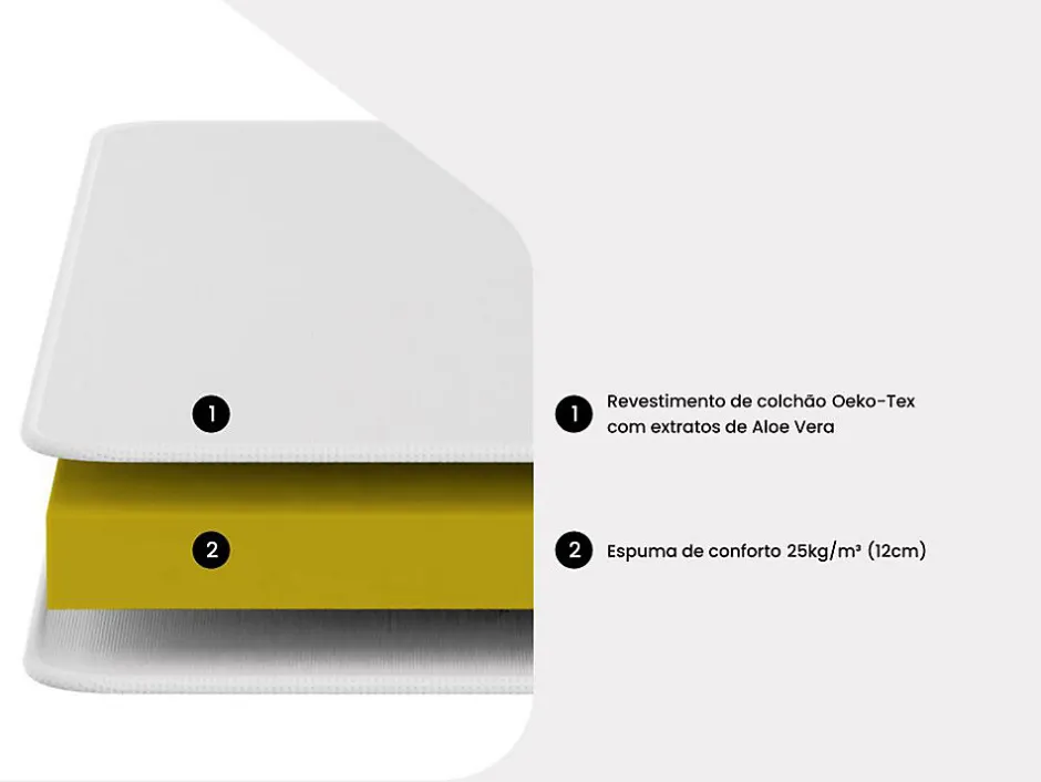Vente-unique Matelas 140 x 190 cm mousse BZ aloe vera ép.12cm - FIESTA de NATUREA