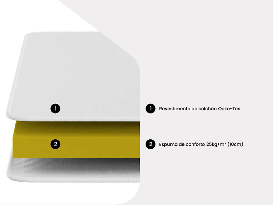 Vente-unique Matelas 140 x 190 cm mousse BZ ép.10cm - FERIA de YSMÉE