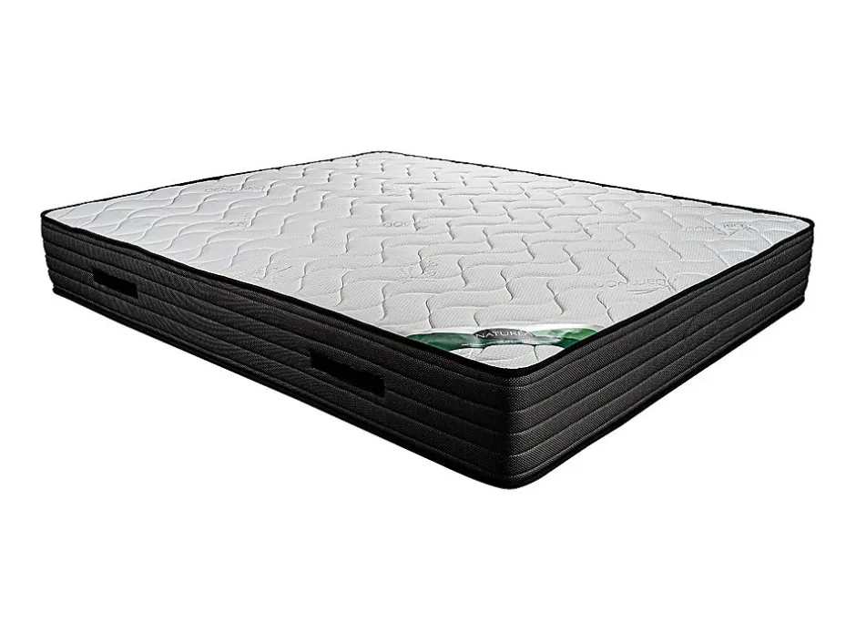 Vente-unique Matelas 160 x 200 cm mousse et coutil bambou ép.25cm - BERENDI de NATUREA