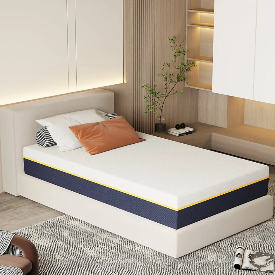 Teeno Matelas Adulte 90x190 cm, Épaisseur 21 cm, Mousse à Mémoire + Fibres de Charbon de Bambou