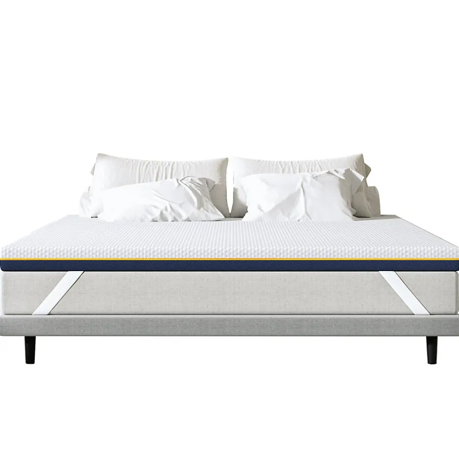 Teeno Matelas de 7,5 cm d'épaisseur, 140 x 190 cm, mousse à mémoire de forme, ergonomique, lavable