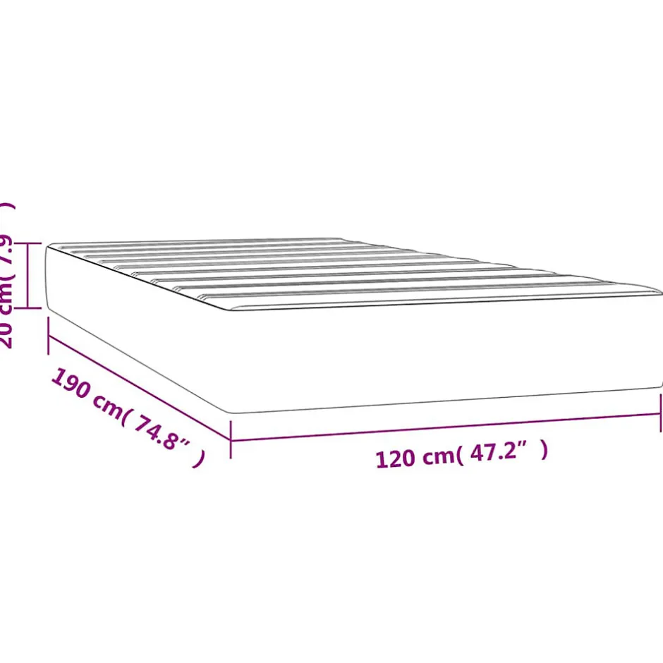 Vidaxl Matelas de lit à ressorts ensachés fermeté moyenne blanc 120x190x20 cm