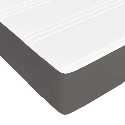 Vidaxl Matelas de lit à ressorts ensachés fermeté moyenne Gris 140x190x20cm Similicuir Clearance
