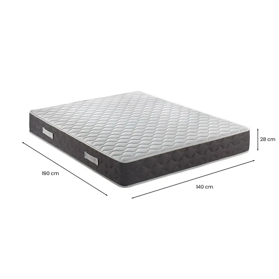 Talamo Italia Matelas double Davanz, matelas en mousse à mémoire de forme, matelas ergonomique, matelas à ressorts ensachés, 140x190xh28 cm Outlet
