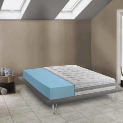 Talamo Italia Matelas double Dfiorio, matelas amovible en mousse à mémoire de forme et Waterfoam,, 120x200h21 cm