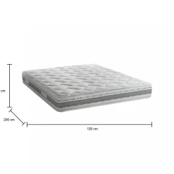 Talamo Italia Matelas double Dfiorio, matelas amovible en mousse à mémoire de forme et Waterfoam,, 120x200h21 cm