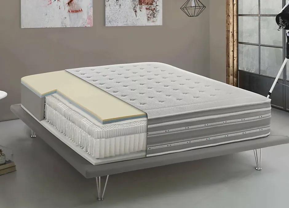 Talamo Italia Matelas double Dgiudic, orthopédique en mousse à mémoire de forme et microressorts ensachés,, 120x190h37 cm Clearance