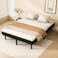 Teeno Matelas double en mousse de 17 cm + sommier à lattes de 16 rangs 140x190 cm Online