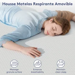 Teeno Matelas en mousse à mémoire de forme, 140 x 200 cm, épaisseur 17 cm, vintage