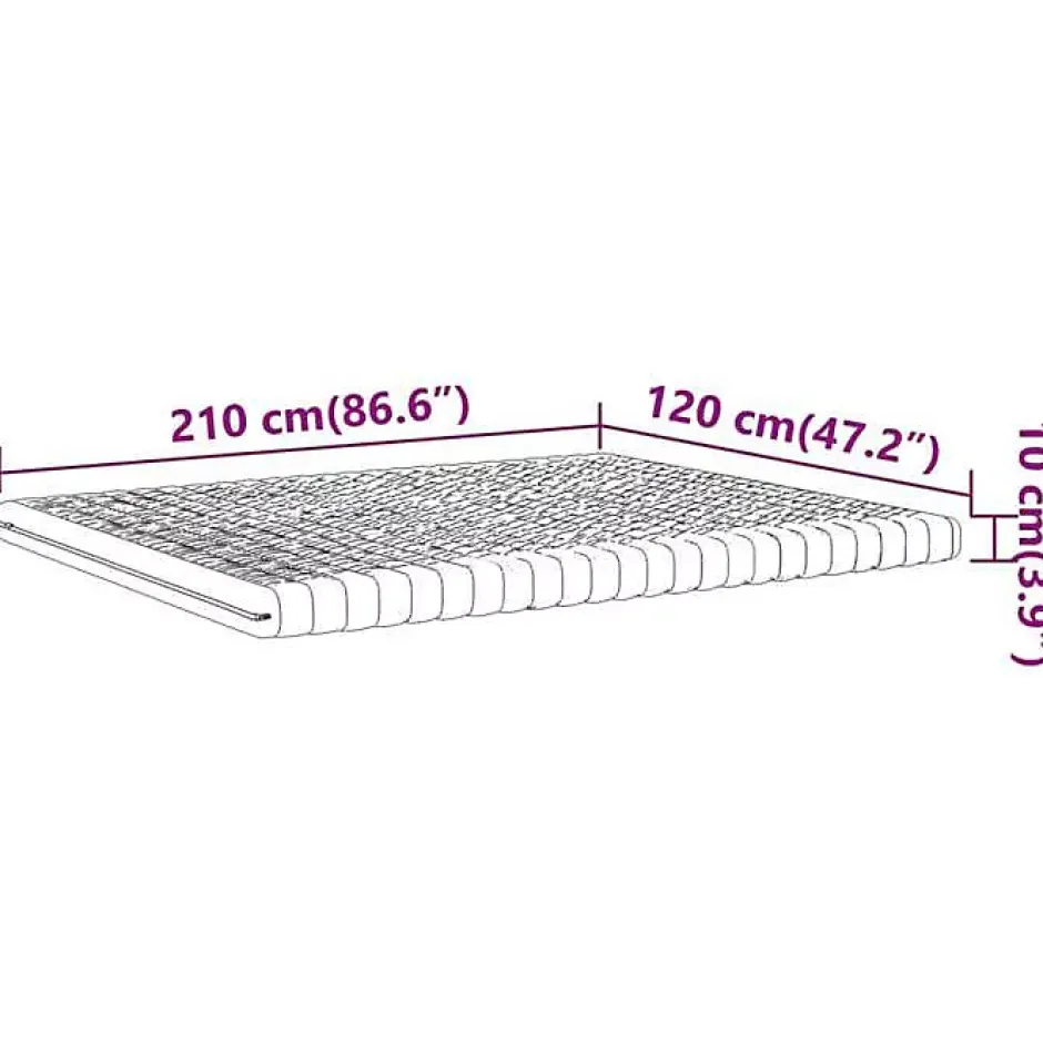 Vidaxl Matelas en mousse blanc 120x210 cm 7 zones dureté 20 ILD New
