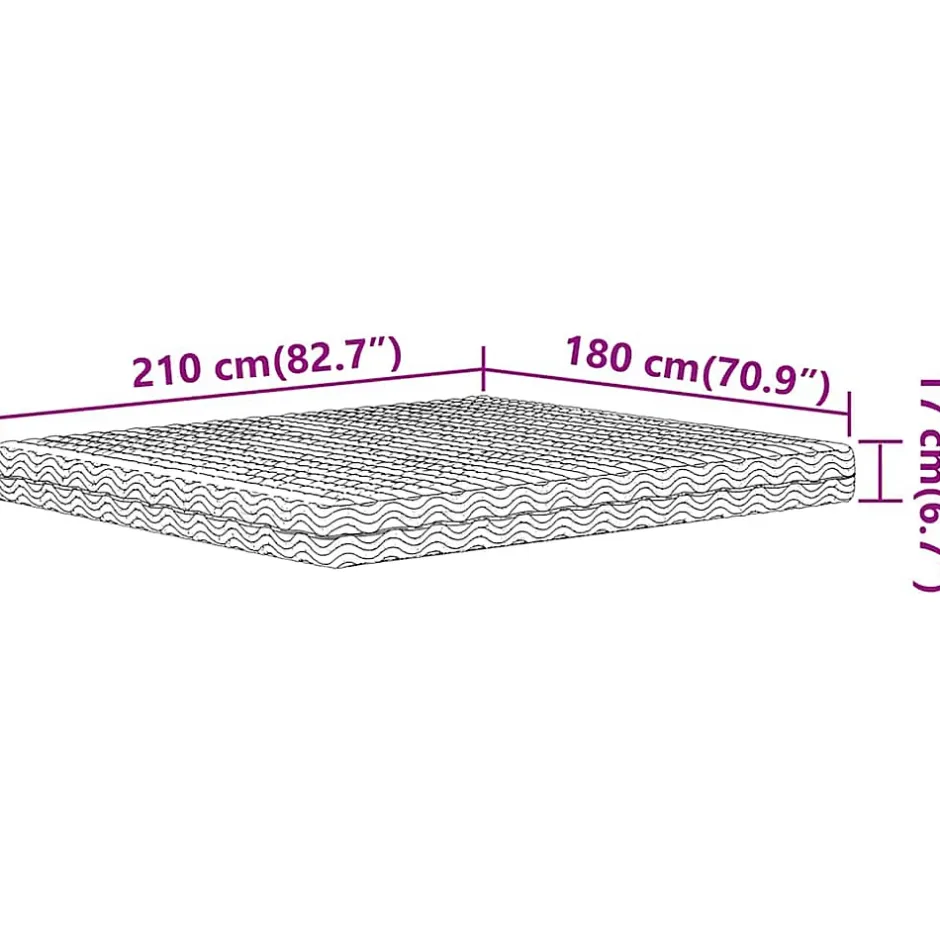 Vidaxl Matelas en mousse blanc 180x210 cm dureté H2 H3 Hot