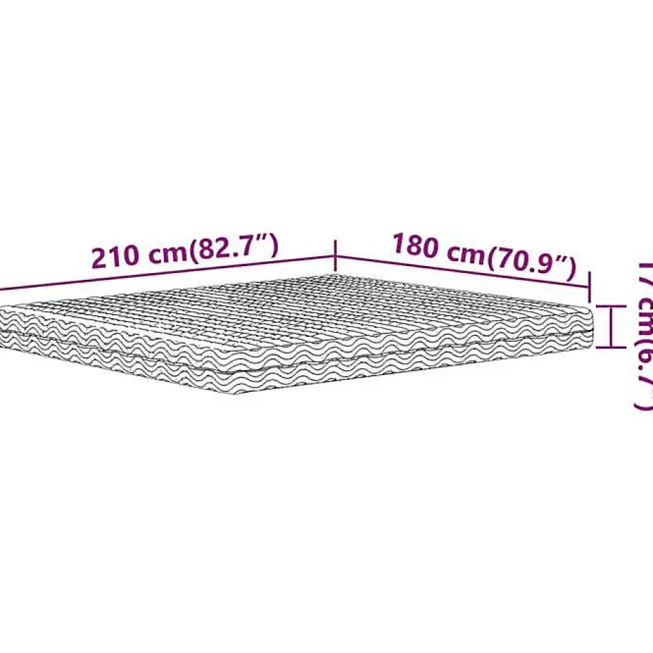 Vidaxl Matelas en mousse blanc 180x210 cm dureté H2 H3 Hot