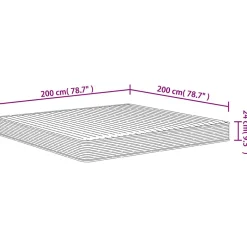 Vidaxl Matelas en mousse moyennement doux 200x200 cm