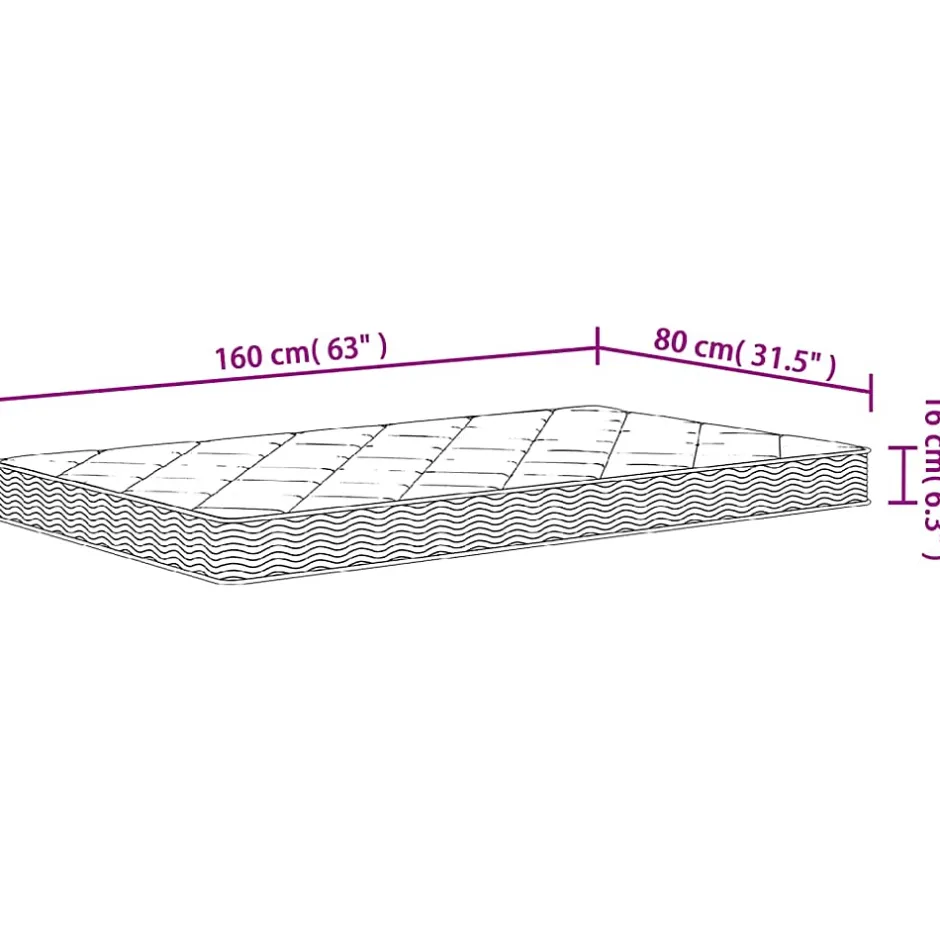 Vidaxl Matelas en mousse pour enfants moyennement doux 80x160 cm Discount