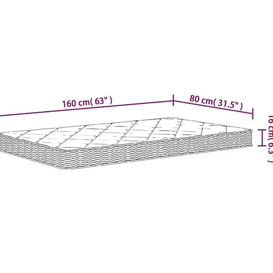 Vidaxl Matelas en mousse pour enfants moyennement doux 80x160 cm Discount
