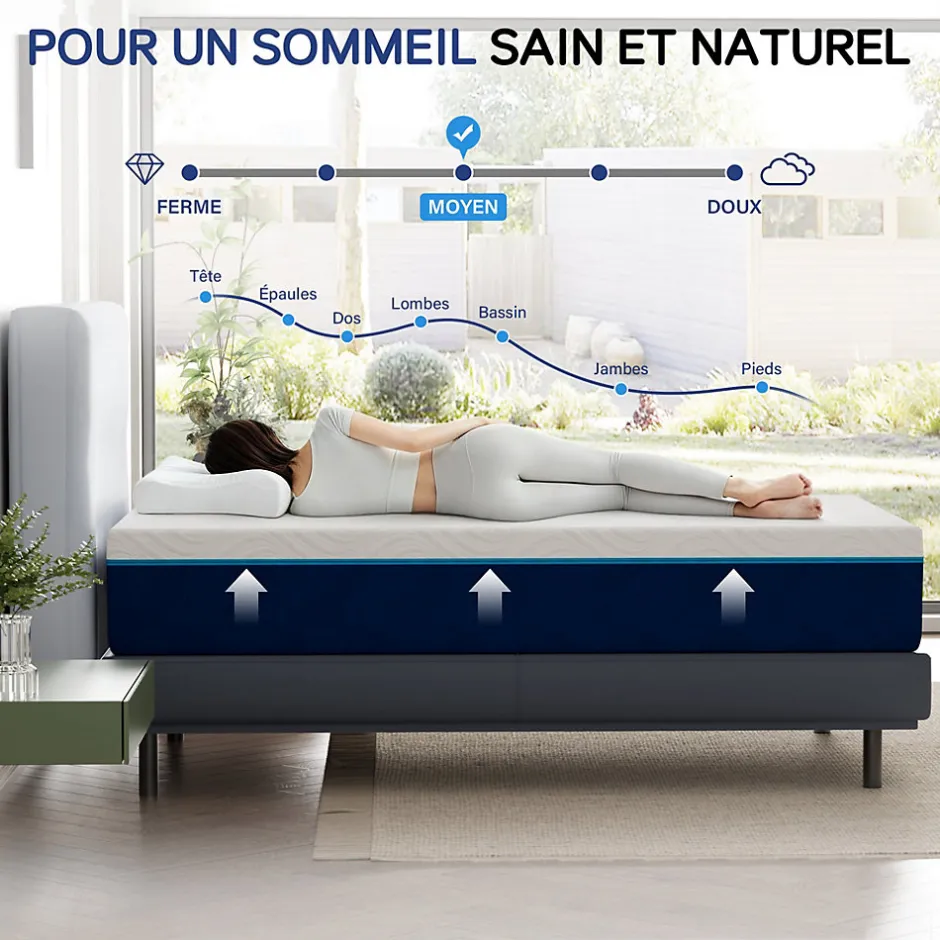 Teeno Matelas en Mousse 160x200cm,Épaisseur 16cm