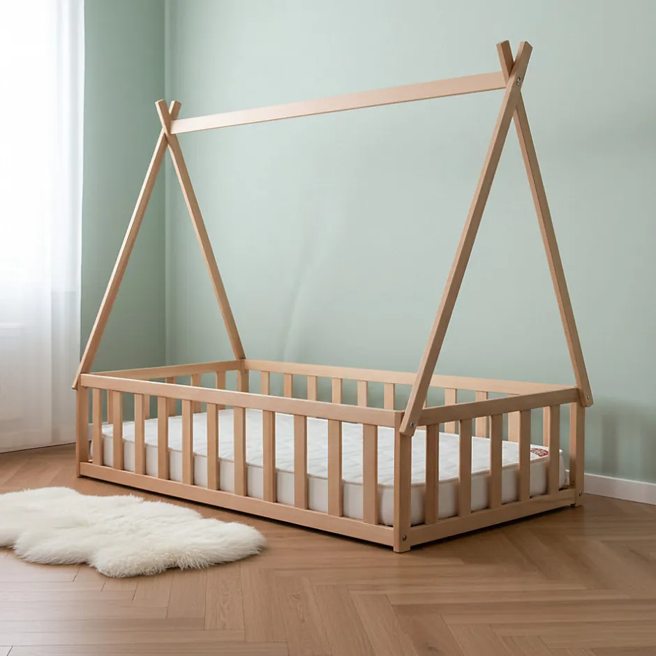 Les Noursons Matelas Enfant / Bébé 80x160 cm - Idéal pour Lit Cabane / Lit Gigogne - Réversible - Oeko Tex