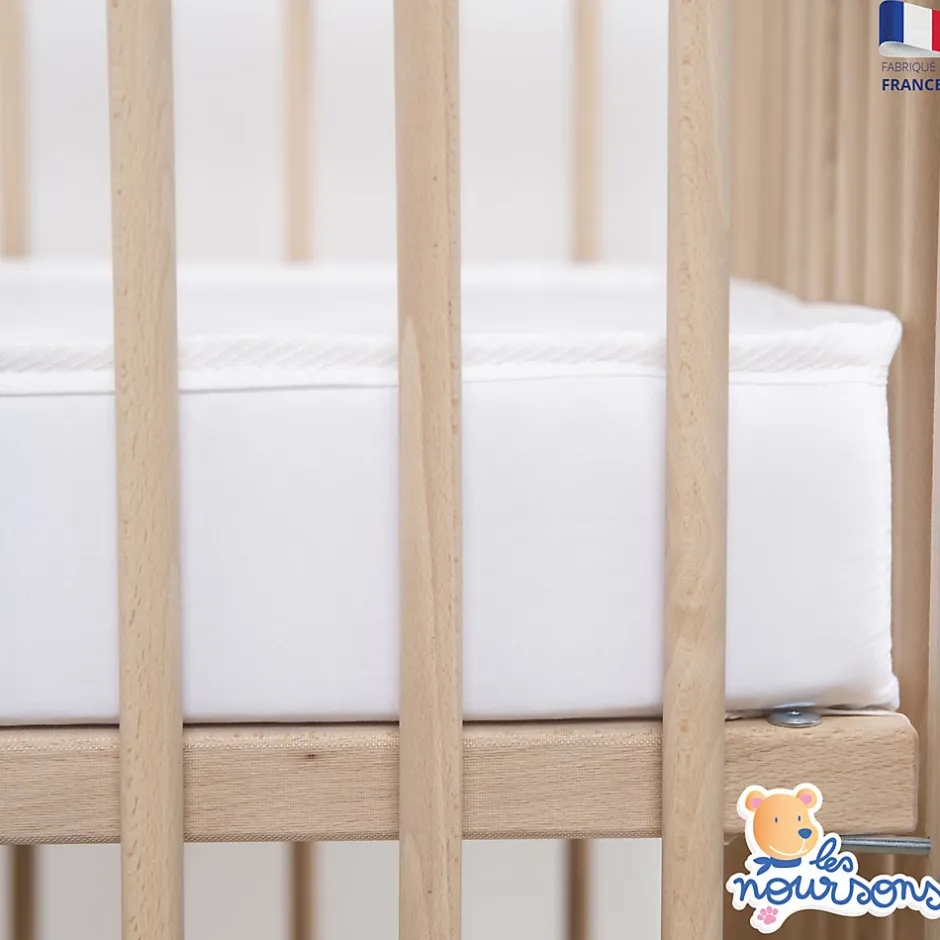 Les Noursons Matelas Enfant / Bébé 80x160 cm - Idéal pour Lit Cabane / Lit Gigogne - Réversible - Oeko Tex