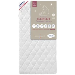 P’Tit Lit Matelas Enfant/Bébé Parfait - 2 Faces : Respirant l'Été / Douillet l'Hiver - Déhoussable - Anti Acarien