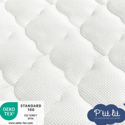 P’Tit Lit Matelas Enfant/Bébé Parfait - 2 Faces : Respirant l'Été / Douillet l'Hiver - Déhoussable - Anti Acarien
