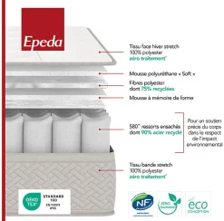 Epeda Matelas DESTINATION 80x200 Ressorts