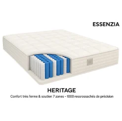Essenzia Matelas HERITAGE 1200 RESSORTS FERME 180x200 Ressorts