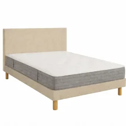 Essenzia Matelas LEVITATION Très Ferme 1000 + Sommier Tradition Graphic 13 cm + Pieds 180x210 Gris clair Ressorts Best