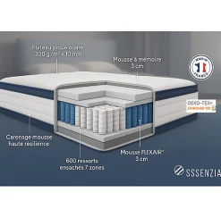 Essenzia Matelas SPRING 600 SOFT 160x200 Ressorts