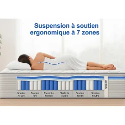 Essenzia Matelas SPRING 1200 RESSORTS CLASSIC 110x200 Ressorts