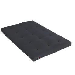 Idliterie Matelas futon latex et fibres gris anthracite 140x190