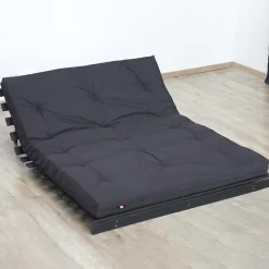 Idliterie Matelas futon latex et fibres gris anthracite 140x190