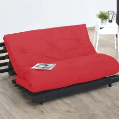 Idliterie Matelas futon latex et fibres rouge 140x190 New