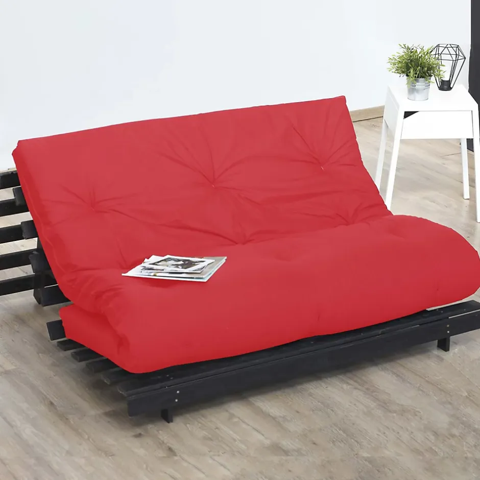 Idliterie Matelas futon latex et fibres rouge 140x190 New