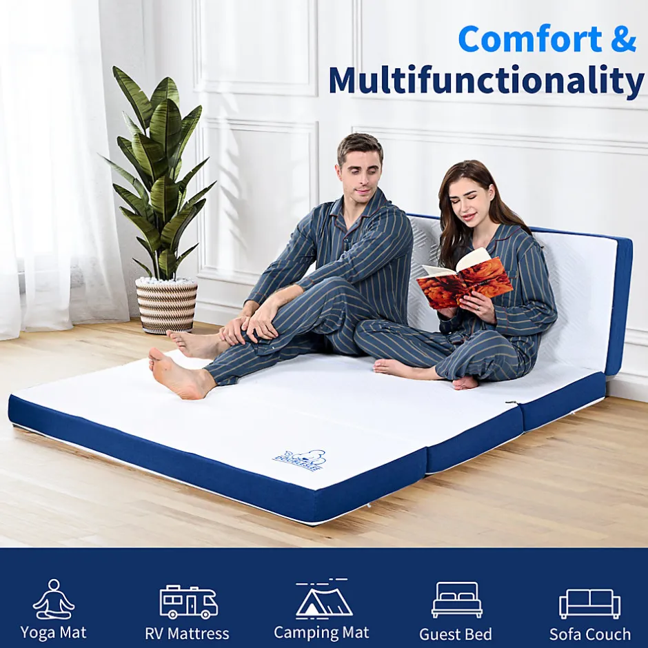 Rattantree Matelas futon pliable en mousse à mémoire de forme 60 x 190 x 10 CM